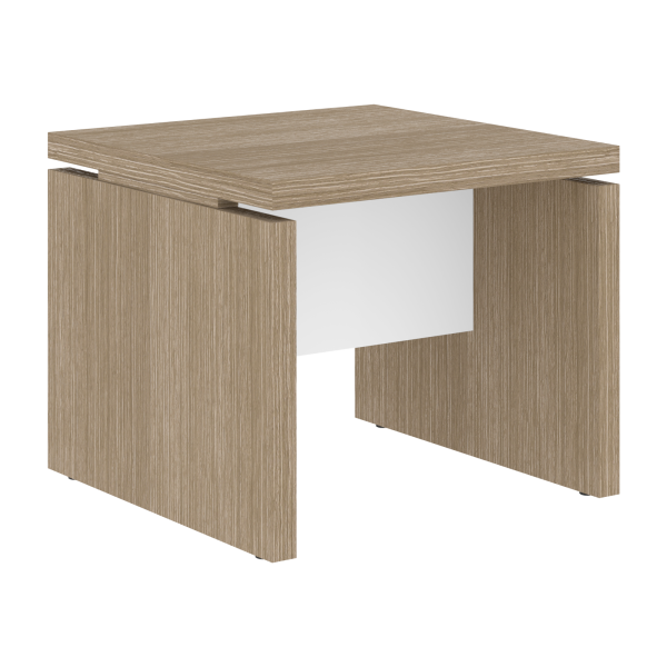 Стол журнальный СП-064-25-11 Дуб Натуральный/Белый глянец 600х600х500 KANON