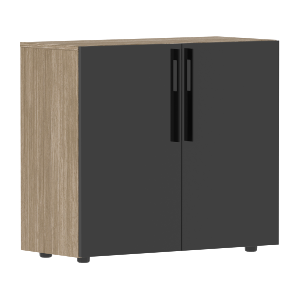 Шкаф СП-064-25-18 Черный глянец/Дуб Натуральный 900х400х800 KANON