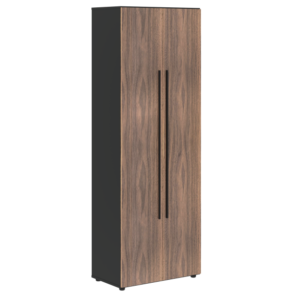 Шкаф для одежды VRWCS 80.1 Американский орех/Яшма черный 800х430х2253 VELION VENEER