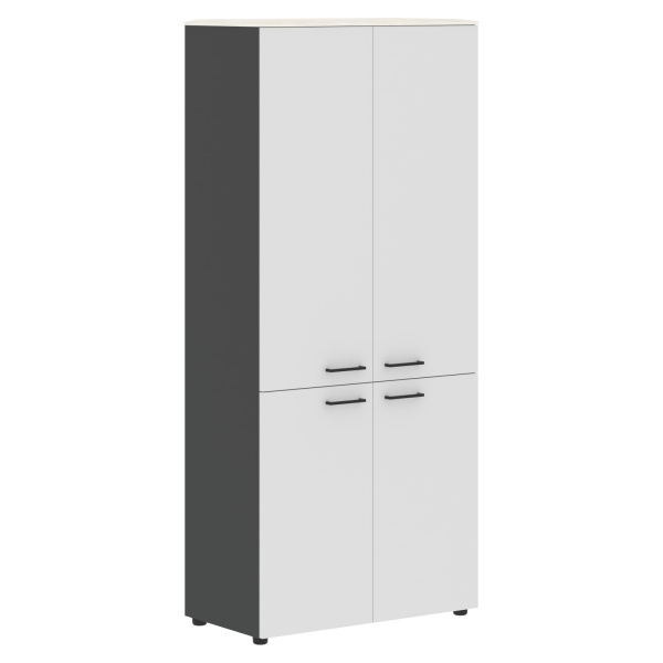 Шкаф с глух. средними и малыми дверьми и топом JHC 85.3 Ясень белый/Белый/Антрацит 856х452х1949 JAY