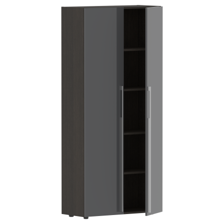 Шкаф высокий глухой СП-064-25-14 Серый глянец/Дуб Мореный 900х450х2010 KANON