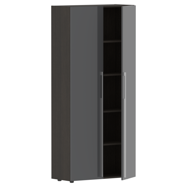 Шкаф высокий глухой СП-064-25-14 Серый глянец/Дуб Мореный 900х450х2010 KANON