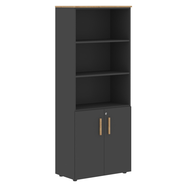 Шкаф с 1 комп-том малых дверей и топом FHC 80.5(Z) Черный графит/Дуб Гамильтон 802х429х1983 FORTA