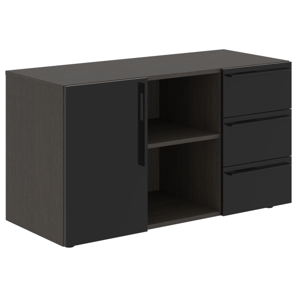 Тумба сервисная СП-064-25-07 Черный глянец/Дуб Мореный 1200х500х670 KANON