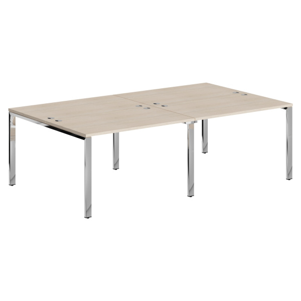 Стол 4-х местный XGWST 2414.1 Бук Тиара/Нержавеющая сталь 2400х1406х750 XTEN GLOSS