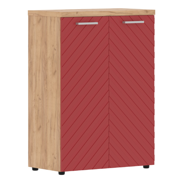 Шкаф с глухими средними дверьми и топом TLMC 85.1 Красный/Дуб Бофорд Z 854х452х1203 TORR LUX