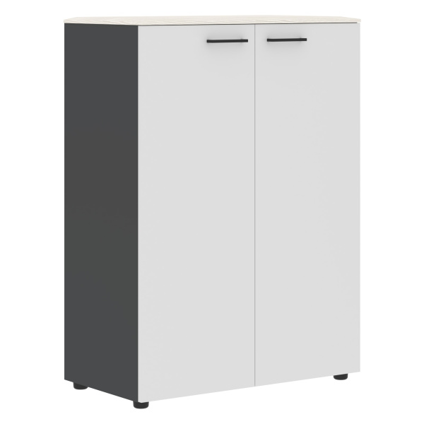 Шкаф с глухими дверьми и топом JMC 85.1 Ясень белый/Белый/Антрацит 856х452х1184 JAY