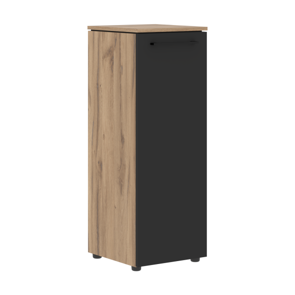 Шкаф колонка с глухой средней дверью MMC 42.1 Антрацит/Дуб Денвер светлый 429х423х1188 MORRIS TREND