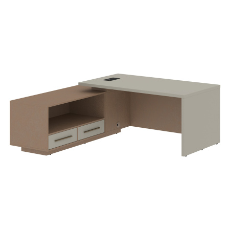 Стол руководителя с тумбой VCT 1919(L) Аметист/Бронза браш/Кобра 1900х1900х750 VELION Стол руководителя с тумбой VCT 1919(L) Аметист/Бронза браш/Кобра 1900х1900х750 VELION