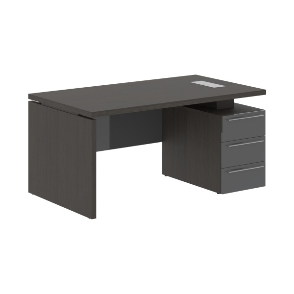 Стол письменный СП-064-25-06(R) Дуб Мореный/Серый глянец 1600х900х750 KANON