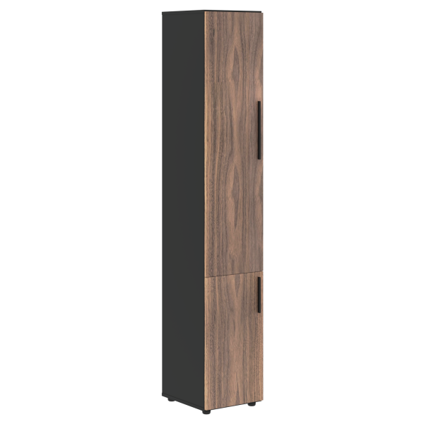 Шкаф высокий узкий VRHCS 40.3 Американский орех/Яшма черный 400х430х2253 VELION VENEER