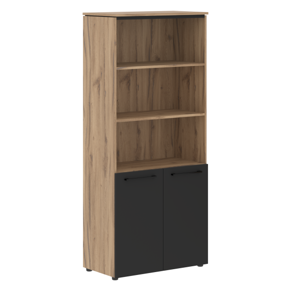 Шкаф с 1 комплектом глухих малых дверей MHC 85.5 Антрацит/Дуб Денвер светлый 854х423х1956 MORRIS TRE