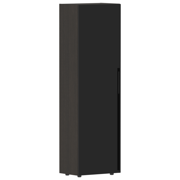 Гардероб узкий СП-064-25-12(L) Черный глянец/Дуб Мореный 600х450х2010 KANON