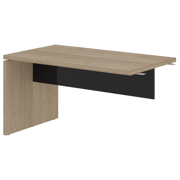 Брифинг-приставка СП-064-25-09 Дуб Натуральный/Черный глянец 1400х800х760 KANON