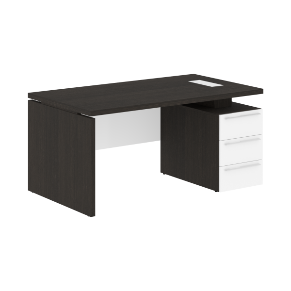 Стол письменный СП-064-25-06(R) Дуб Мореный/Белый глянец 1600х900х750 KANON