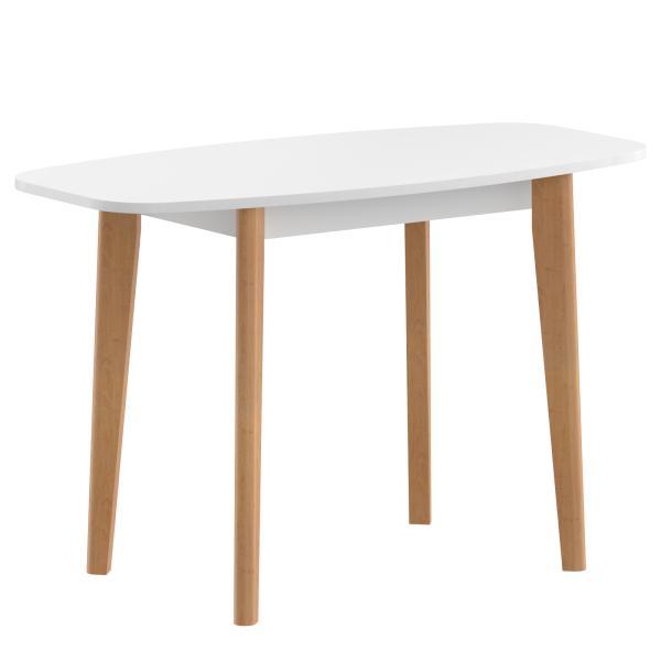 Стол овальный LYKKE TO-120 Белый/Бук 1200х600х750 LYKKE