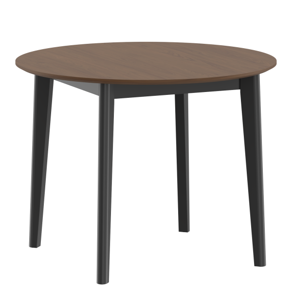 Стол круглый LYKKE TR-100 Орех/Черный 1000х1000х750 LYKKE