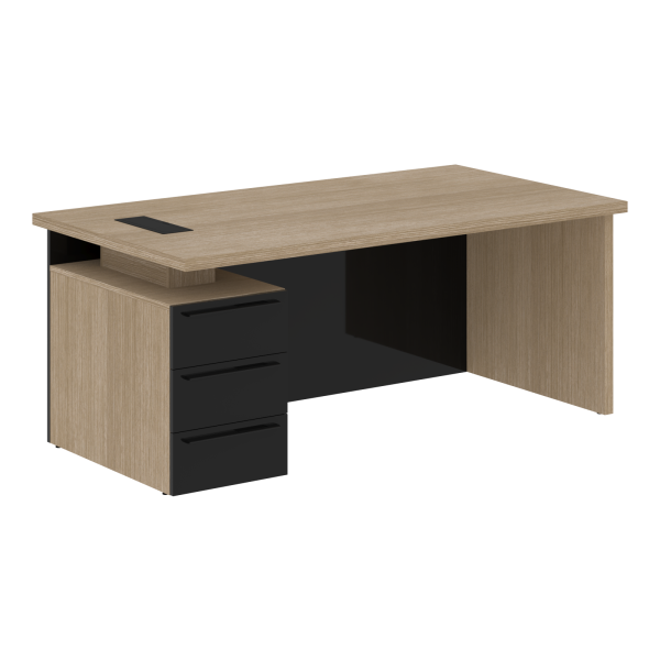 Стол письменный СП-064-25-25(L) Дуб Натуральный/Серый глянец 1800х900х750 KANON