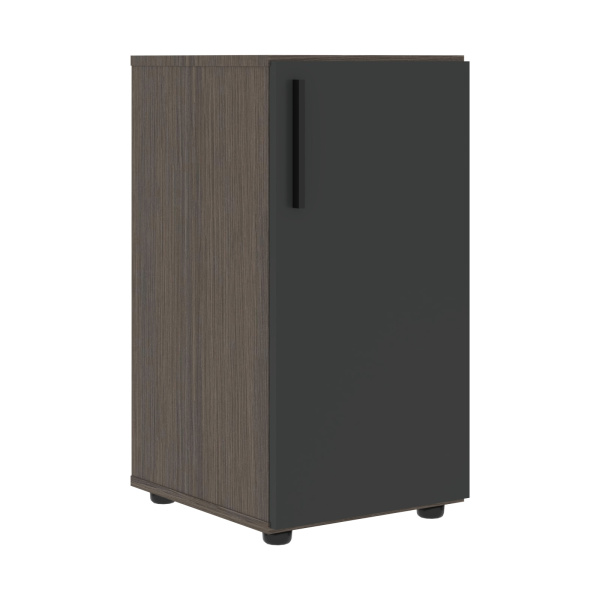 Шкаф низкий узкий VLCS 40.1 Яшма черный/Дуб Сильвер 400х430х781 VELION