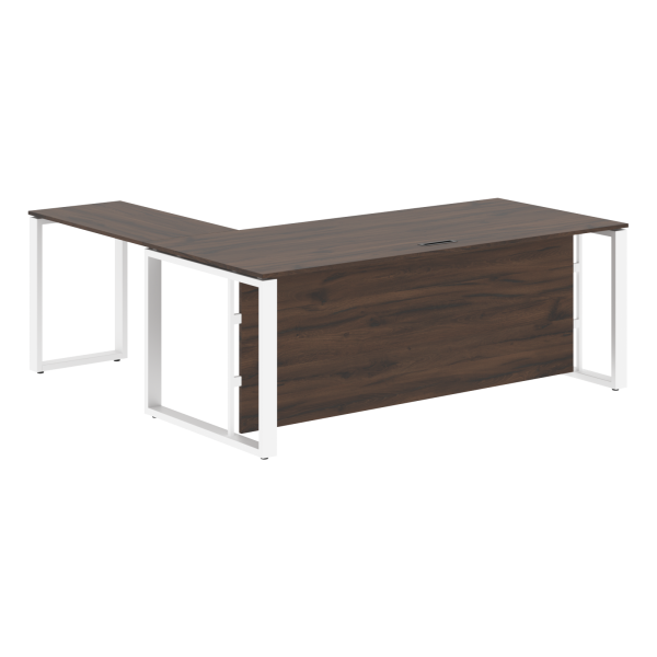 Стол руководителя ECT 2019H Дуб Денвер темный/Белый 2000х1900х750 ENIO