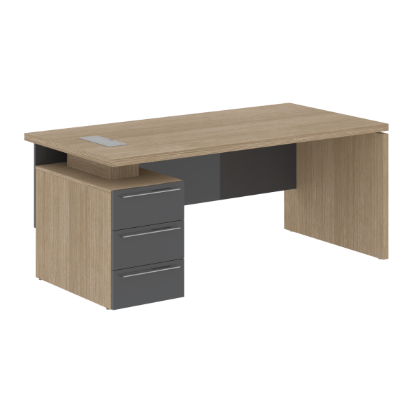 Стол письменный СП-064-25-04(L) Дуб Натуральный/Серый глянец 1800х900х750 KANON
