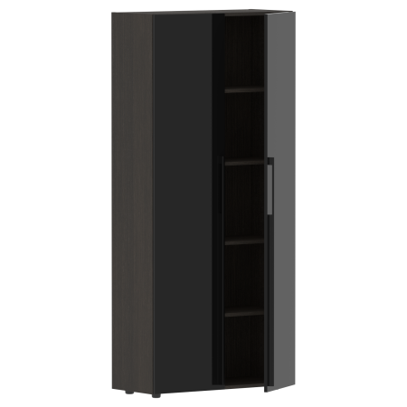 Шкаф высокий глухой СП-064-25-14 Черный глянец/Дуб Мореный 900х450х2010 KANON