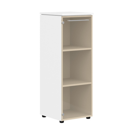 Шкаф колонка со стеклянной дверью MMC 42.2 Белый 429х423х1188 MORRIS