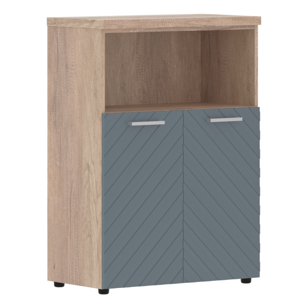Шкаф с глухими малыми дверьми и топом TLMC 85.3 Серо-голубой/Дуб Каньон Z 856х450х1203 TORR LUX