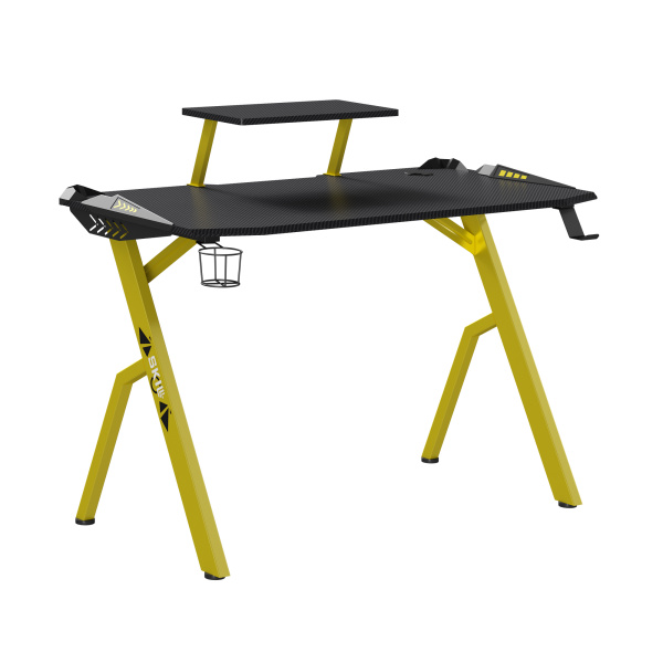 Стол компьютерный игровой CTG-001 Черный/Желтый 1200х600х750 SKILLL Стол компьютерный игровой CTG-001 Черный/Желтый 1200х600х750 SKILLL