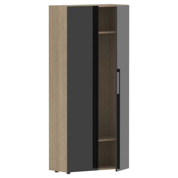 Гардероб СП-064-25-13 Черный глянец/Дуб Натуральный 900х450х2010 KANON