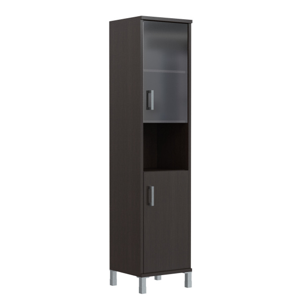 Шкаф-колонка высокая с малой стеклянной дверью и глухой B 431.10(R)  Венге Магия 475х450х2054 BORN