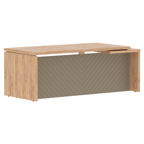 Стол руководителя TLCT 209(L) Дуб Бофорд Z/Капучино 2000х900х750 TORR LUX