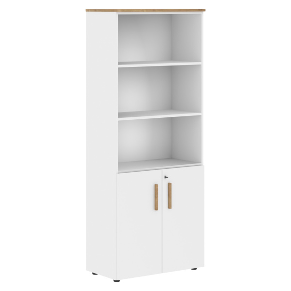 Шкаф с 1 комп-том малых дверей и топом FHC 80.5(Z) Белый премиум/Дуб Гамильтон 802х429х1983 FORTA