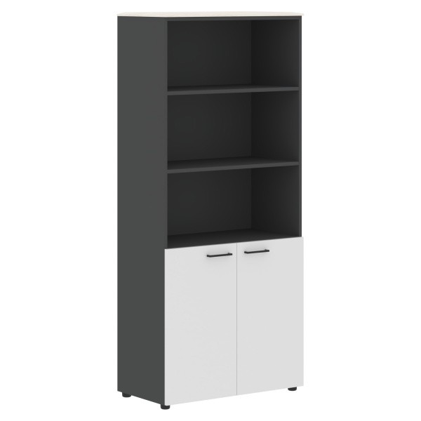 Шкаф с 1 комп-том глухих малых дверей и топом JHC 85.5 Ясень белый/Белый/Антрацит 856х452х1949 JAY