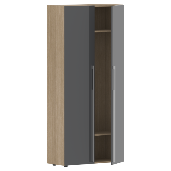 Гардероб СП-064-25-13 Серый глянец/Дуб Натуральный 900х450х2010 KANON