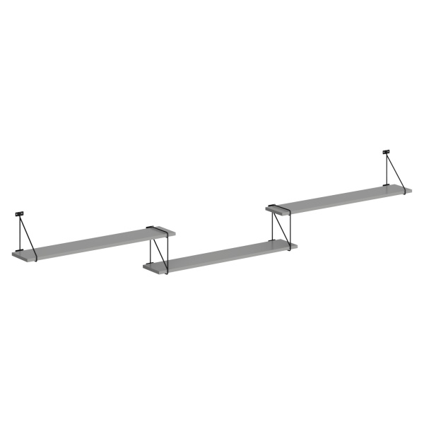 Полка с полкодержателями  SH3-ROD/BAR Серый 2380х166х392 COFFEE