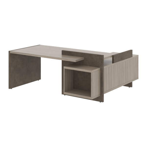 Стол СФ-531211 Дрифтвуд /Бетон чикаго темно-серый 2000х1798х840 WOOD&STONE