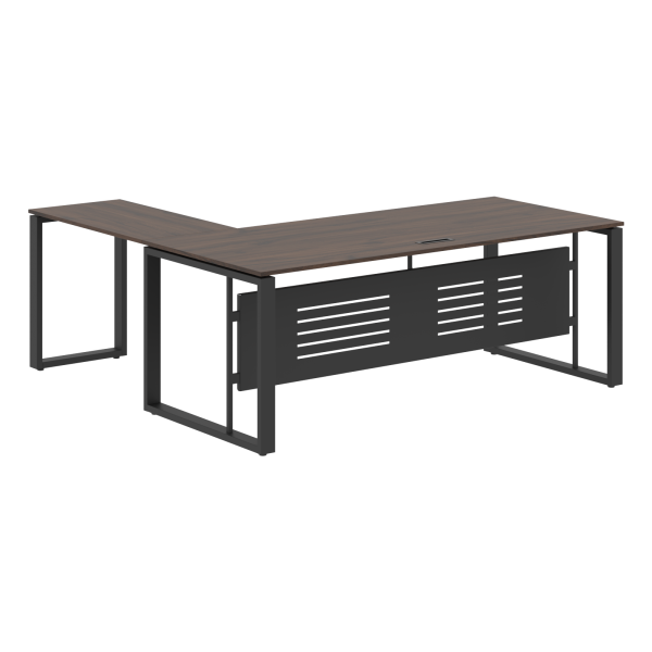 Стол руководителя ECT 2019M Дуб Денвер темный/Антрацит 2000х1900х750 ENIO