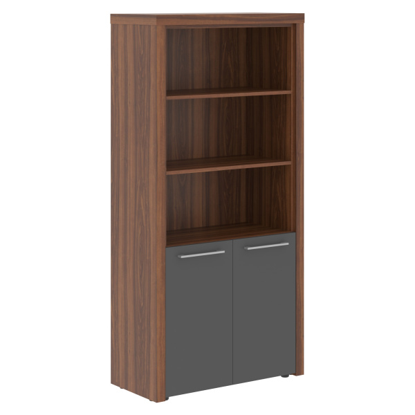 Шкаф с глухими малыми дверьми и обвязкой ZHC 85.5 Антрацит/Орех Даллас 964х452х1984 ZENN